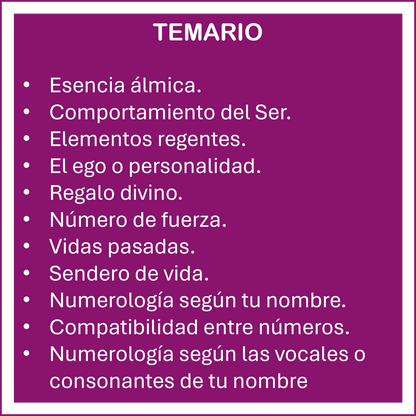 CURSO: NUMEROLOGÍA ESPIRITUAL