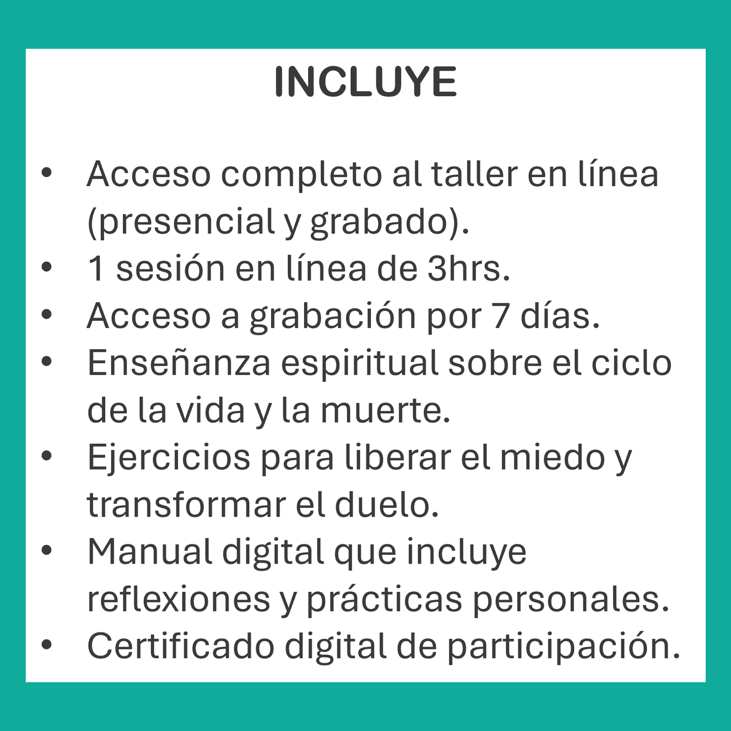 TALLER: LA VIDA DESPUÉS DE LA MUERTE