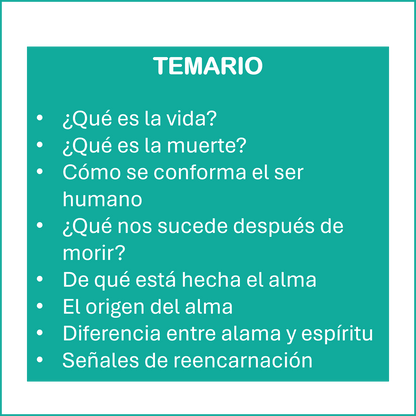 TALLER: LA VIDA DESPUÉS DE LA MUERTE